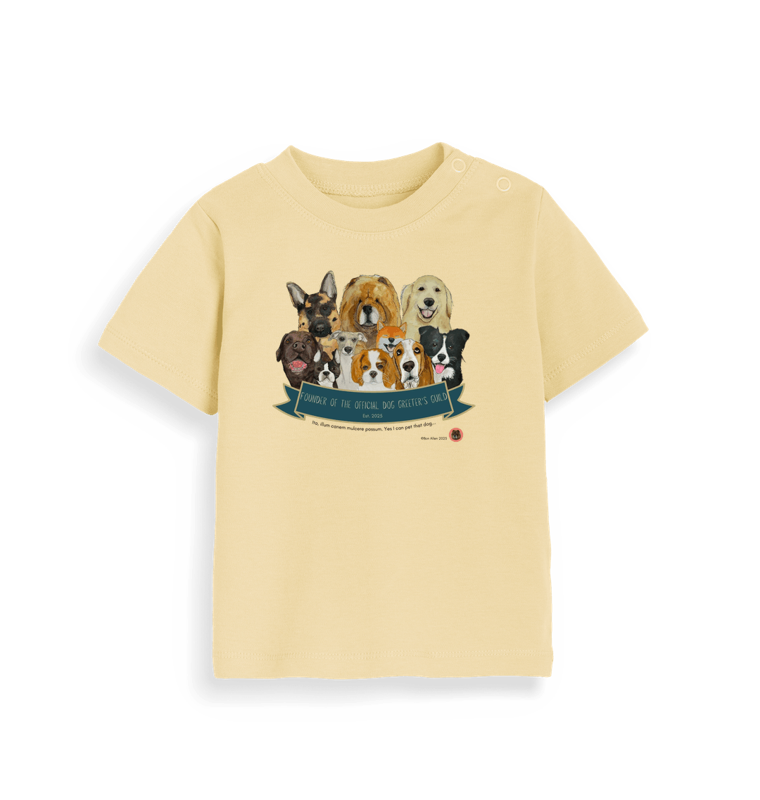 Soft Yellow Printed Kids T-Shirt Front