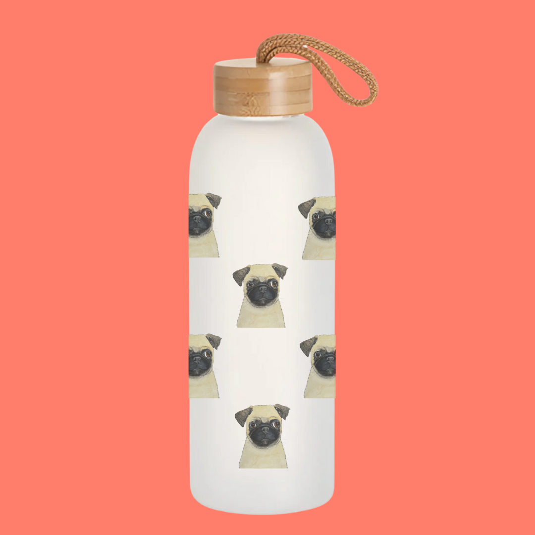 Luxury Frosted Glass Dog Breed Water Bottle