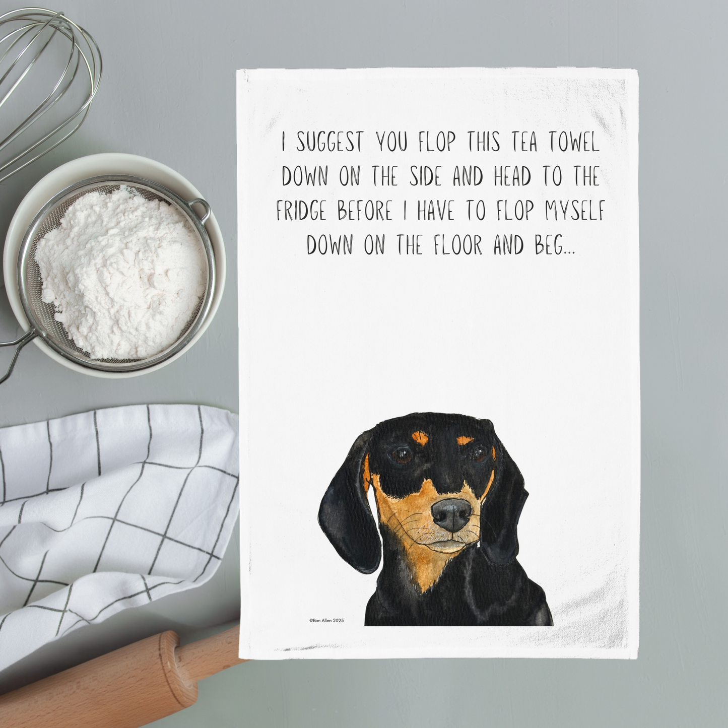 The Dachshund Tea Towel – Long Dog, Big Attitude!