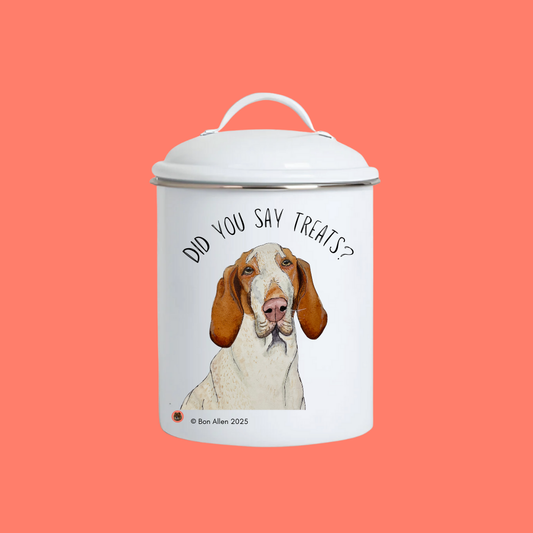 Bracco Italiano Enamel Treat Jar – Majestic Face with Criminal Energy Funny Dog Gift