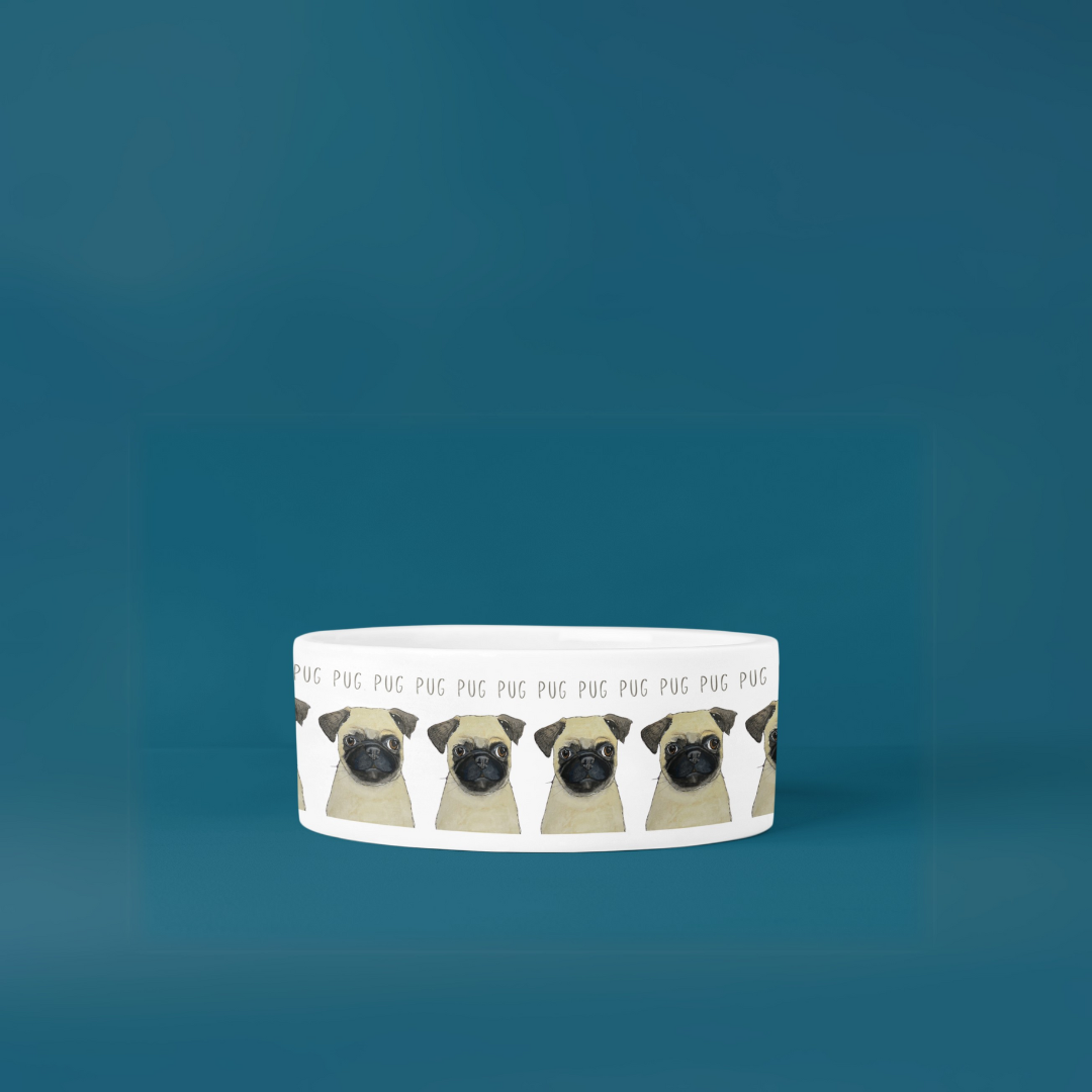 Pug Perfection: The High-End Ceramic Dog Bowl for Snorty Royals!