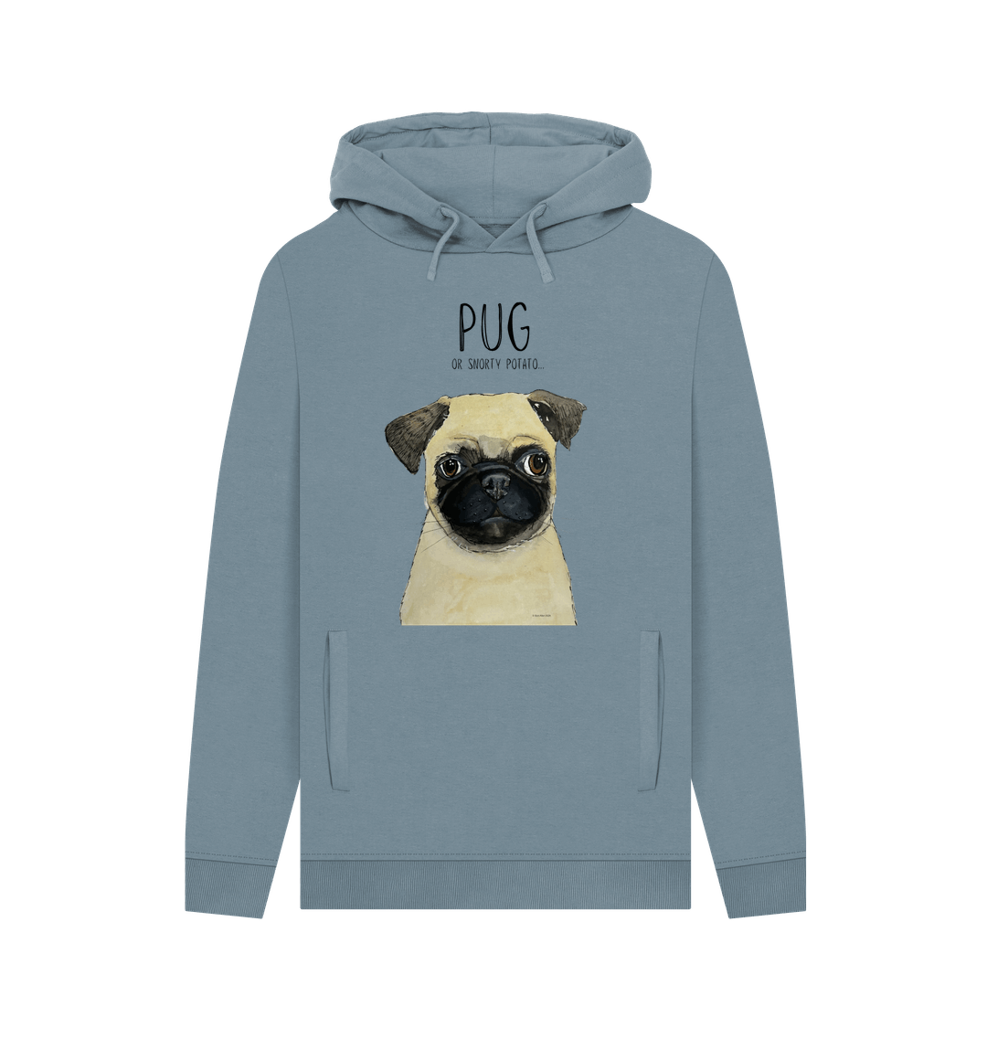 Stone Blue Printed Hoody