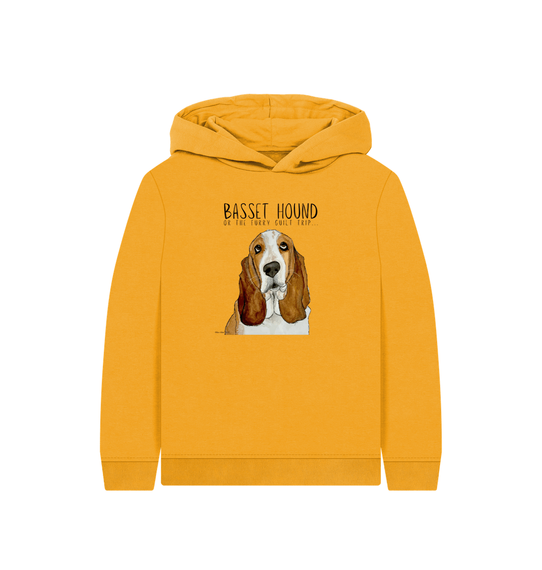 Mustard Printed Kids Hoodie
