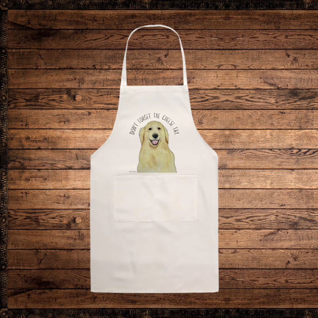Golden Retriever Chef Apron: Enforce the Cheese Tax in Style!