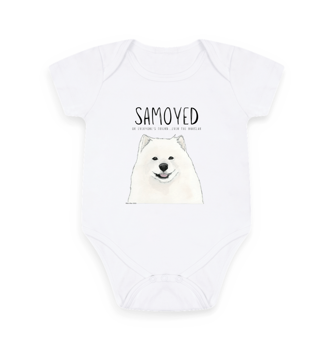 White Printed baby grow