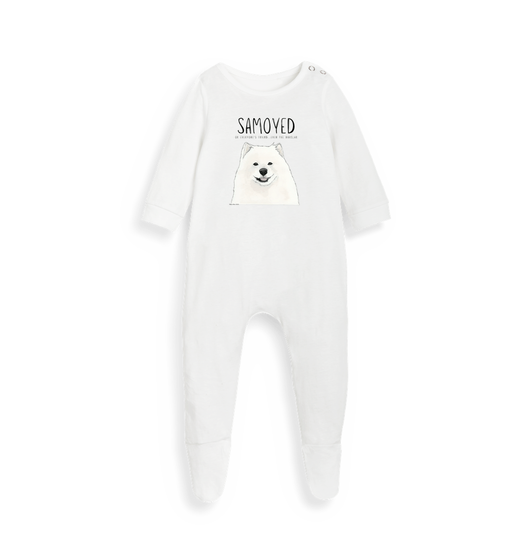 White Printed baby grow