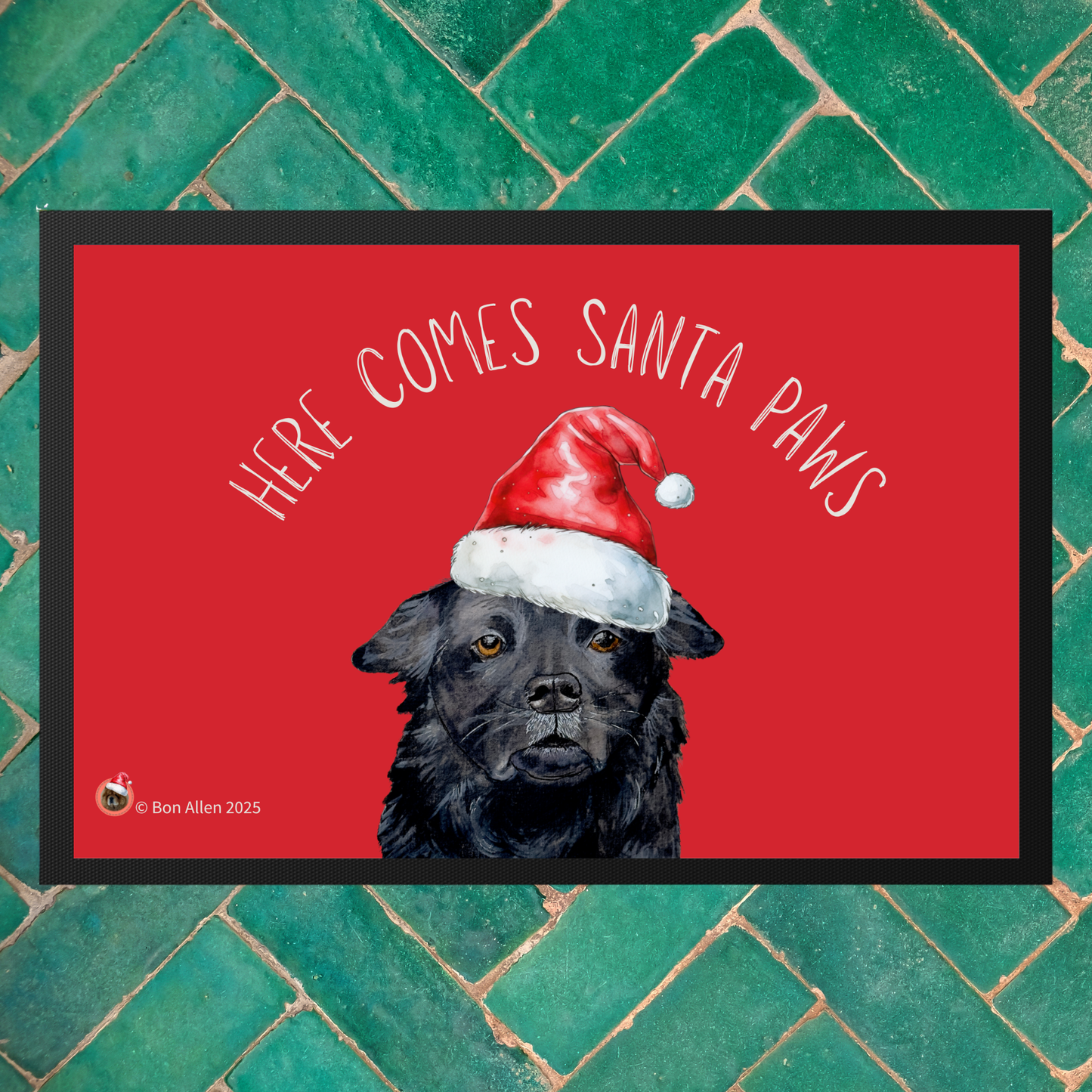 Here Comes Santa Paws: Custom Dog Breed Christmas Door Mat