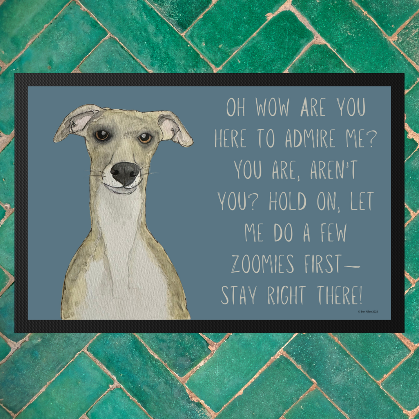 Zoomies Welcome: Whippet Door Mat – The Ultimate Pet Greeting!