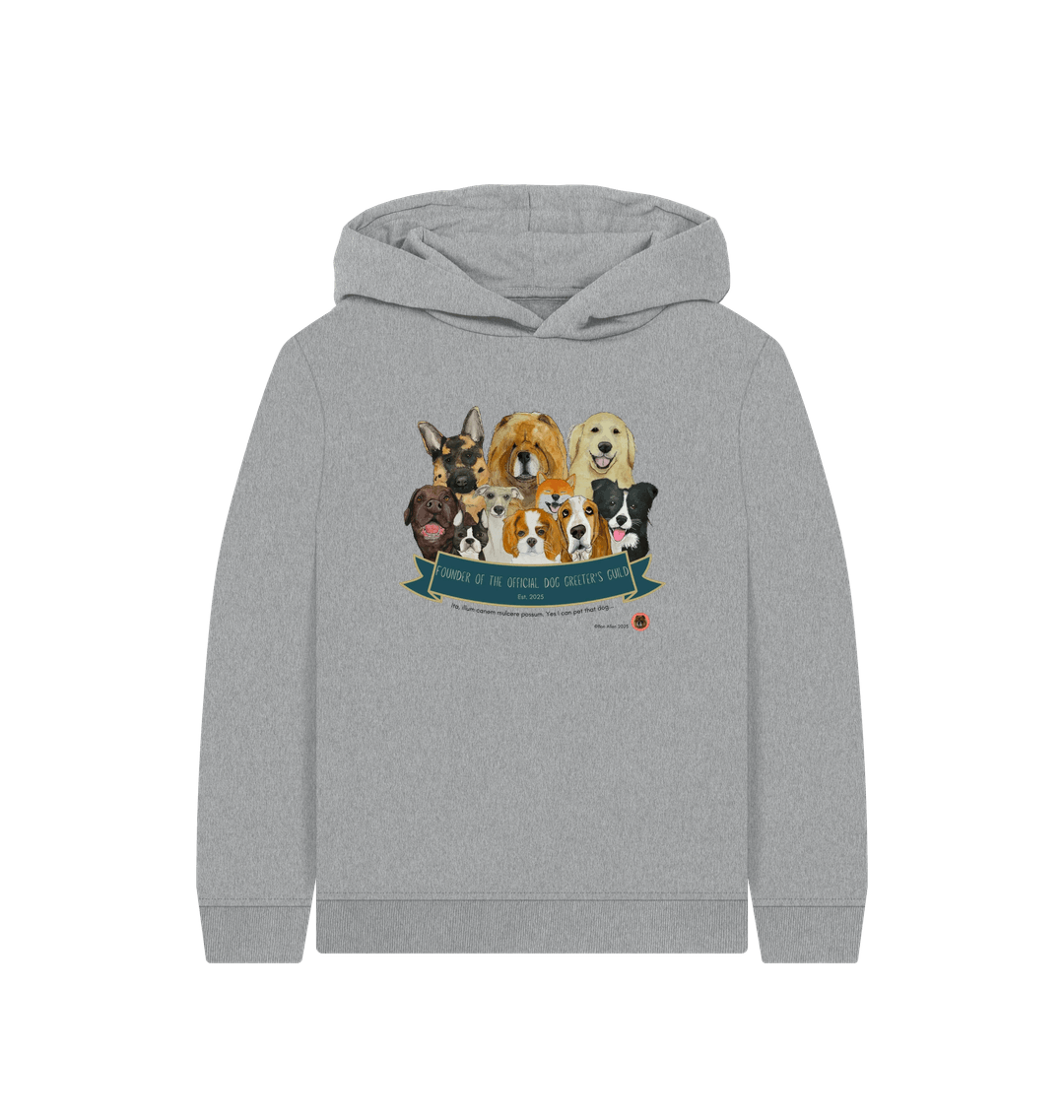 Athletic Grey Printed Kids Hoodie Front