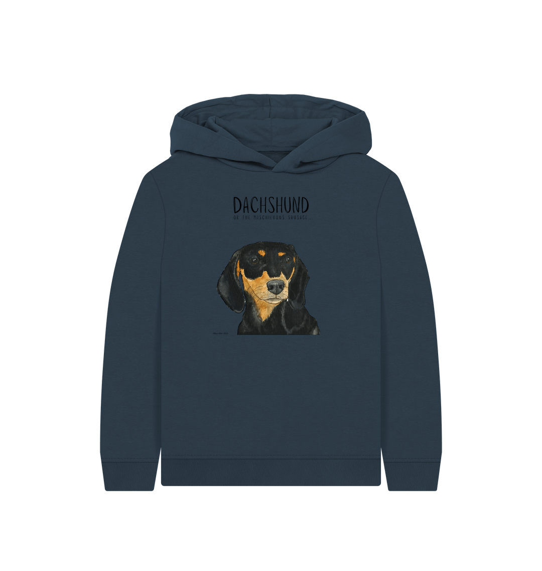 Navy Blue Printed Kids Hoodie