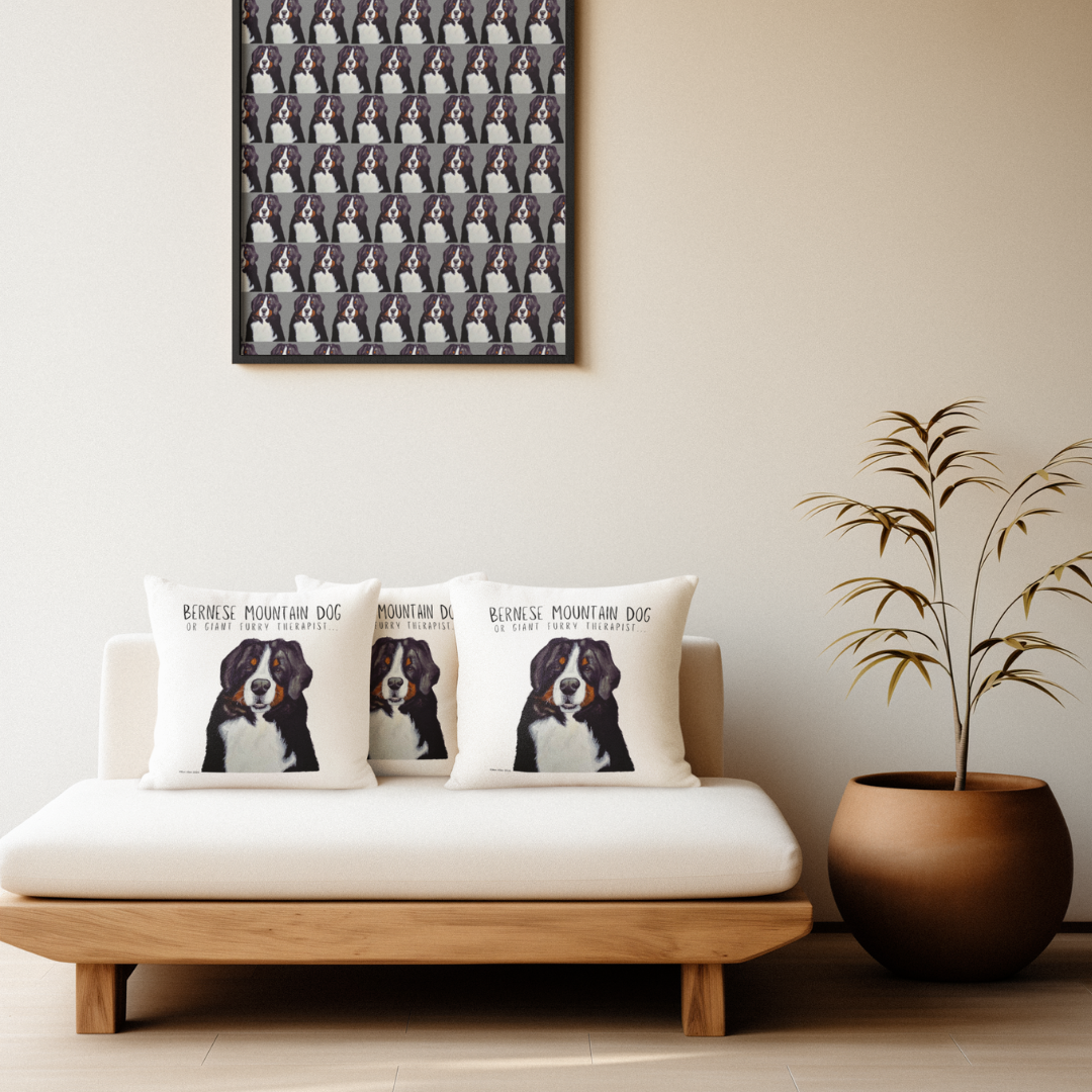 Paws & Personality: Woven Linen Dog Breed Cushion Cover