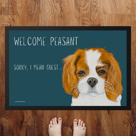 Paw-some Welcome: Custom Dog Breed Door Mat – Hilarious Slogan for Every Pup Personality!