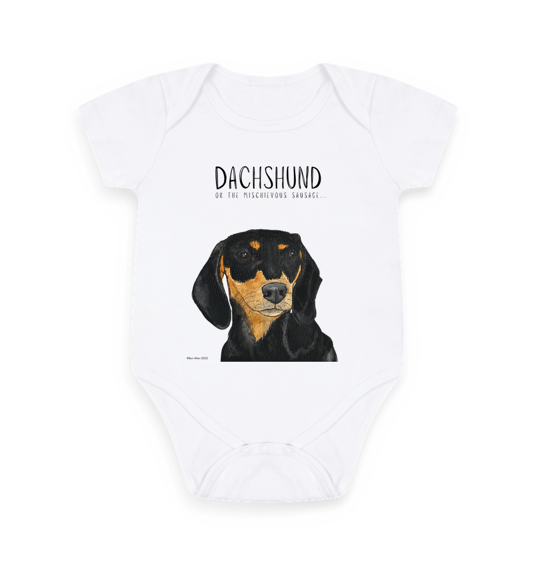 White Printed baby grow