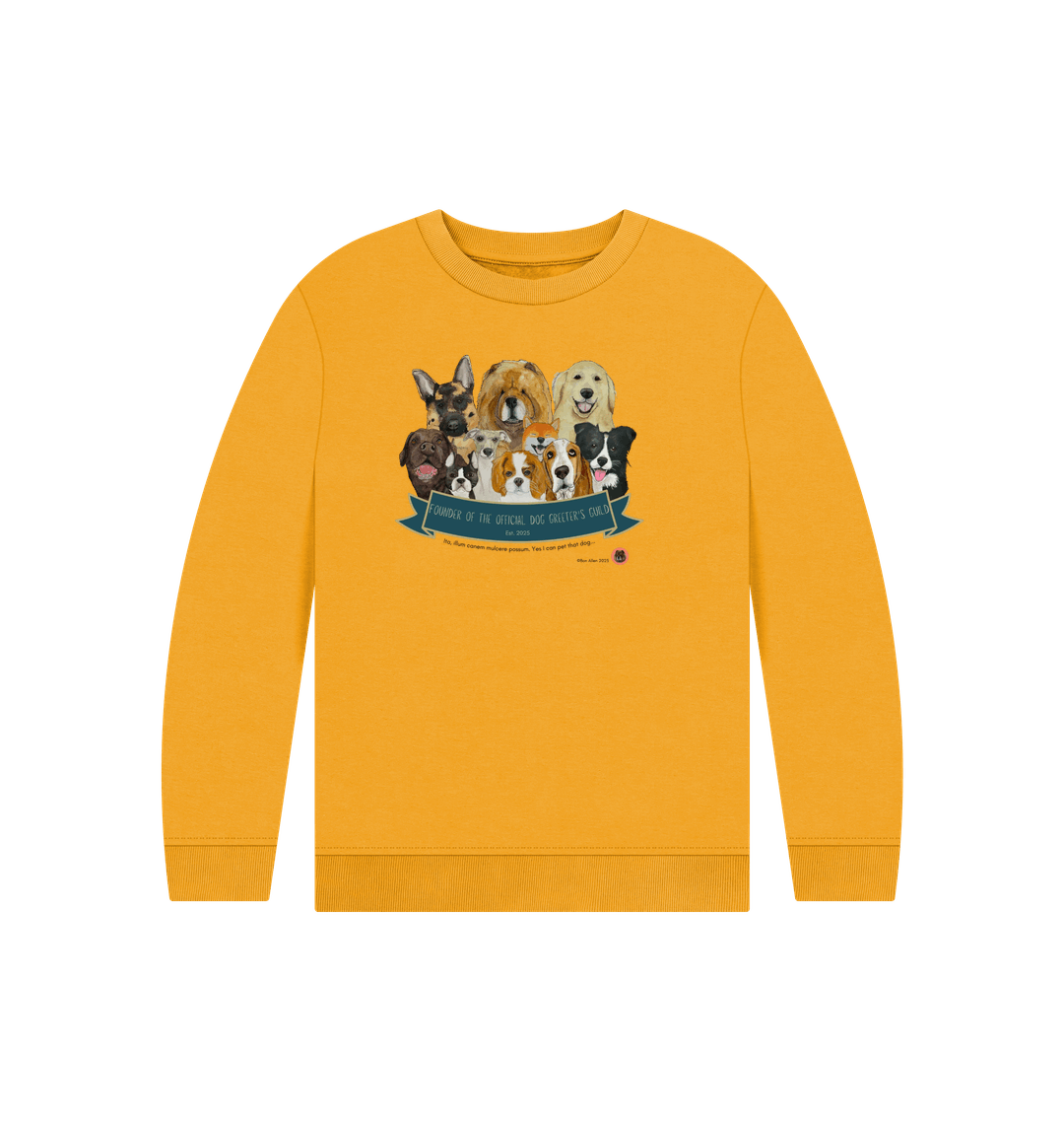 Mustard Printed Kids Jumper Front