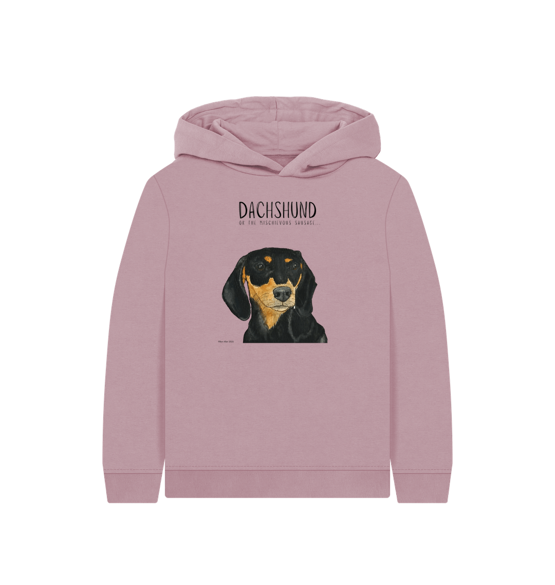 Mauve Printed Kids Hoodie