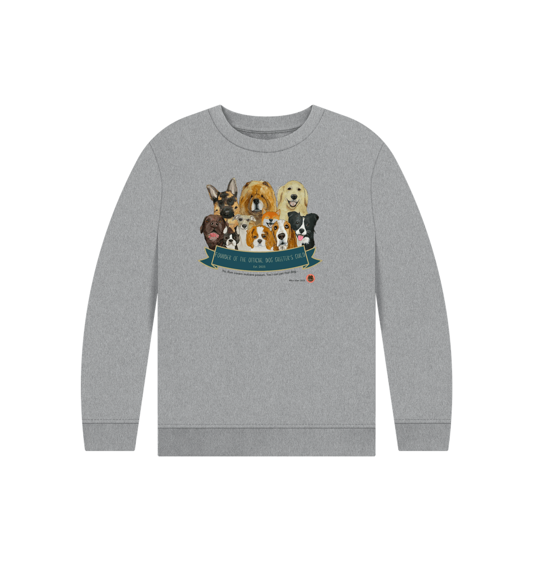 Athletic Grey Printed Kids Jumper Front