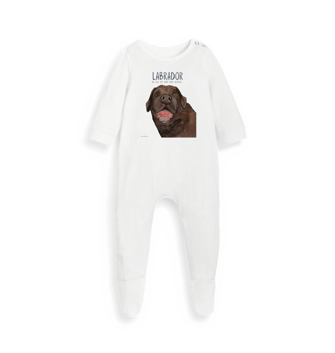 White Printed baby grow