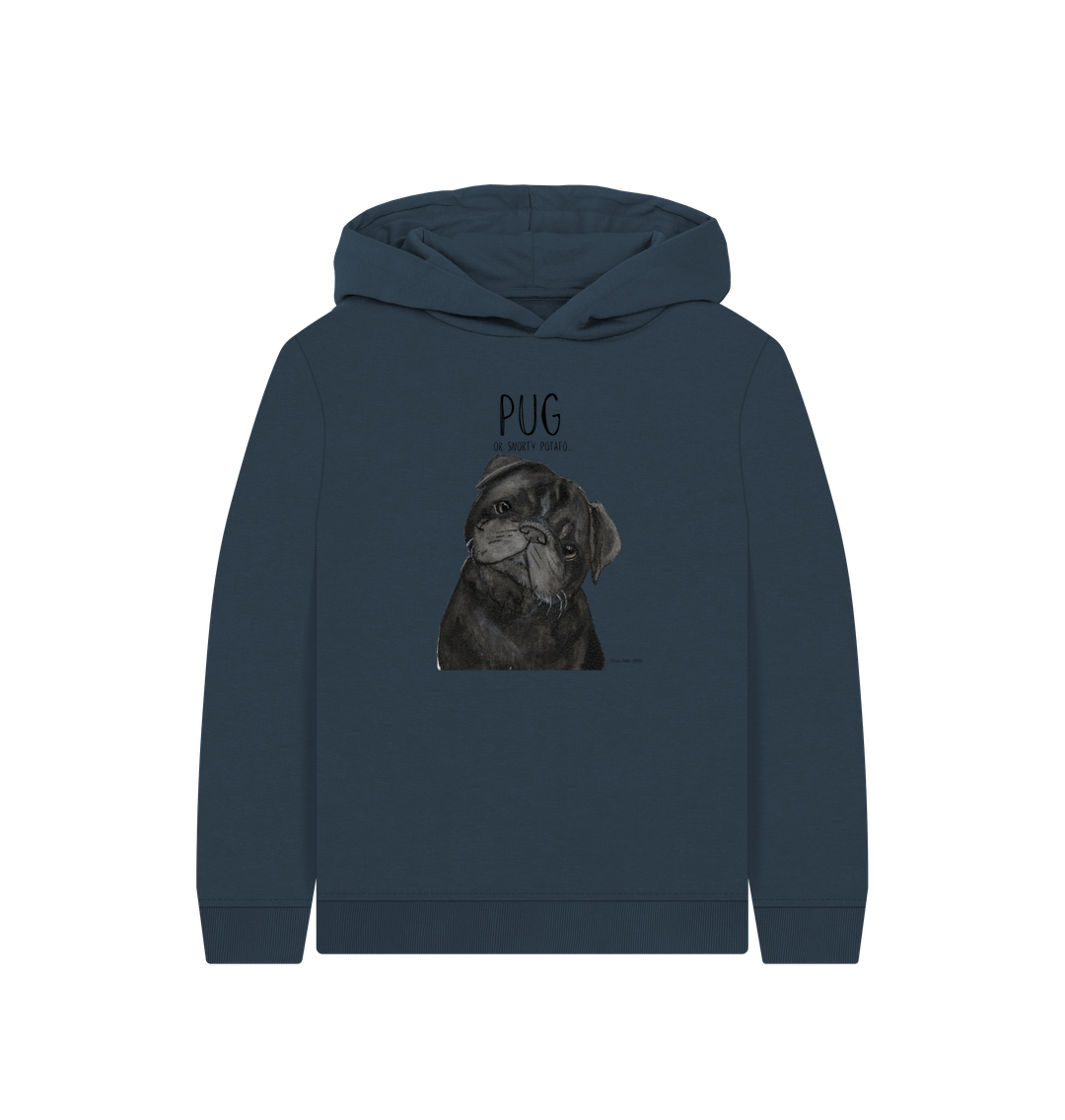 Navy Blue Printed Kids Hoodie