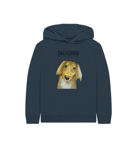 Navy Blue Printed Kids Hoodie