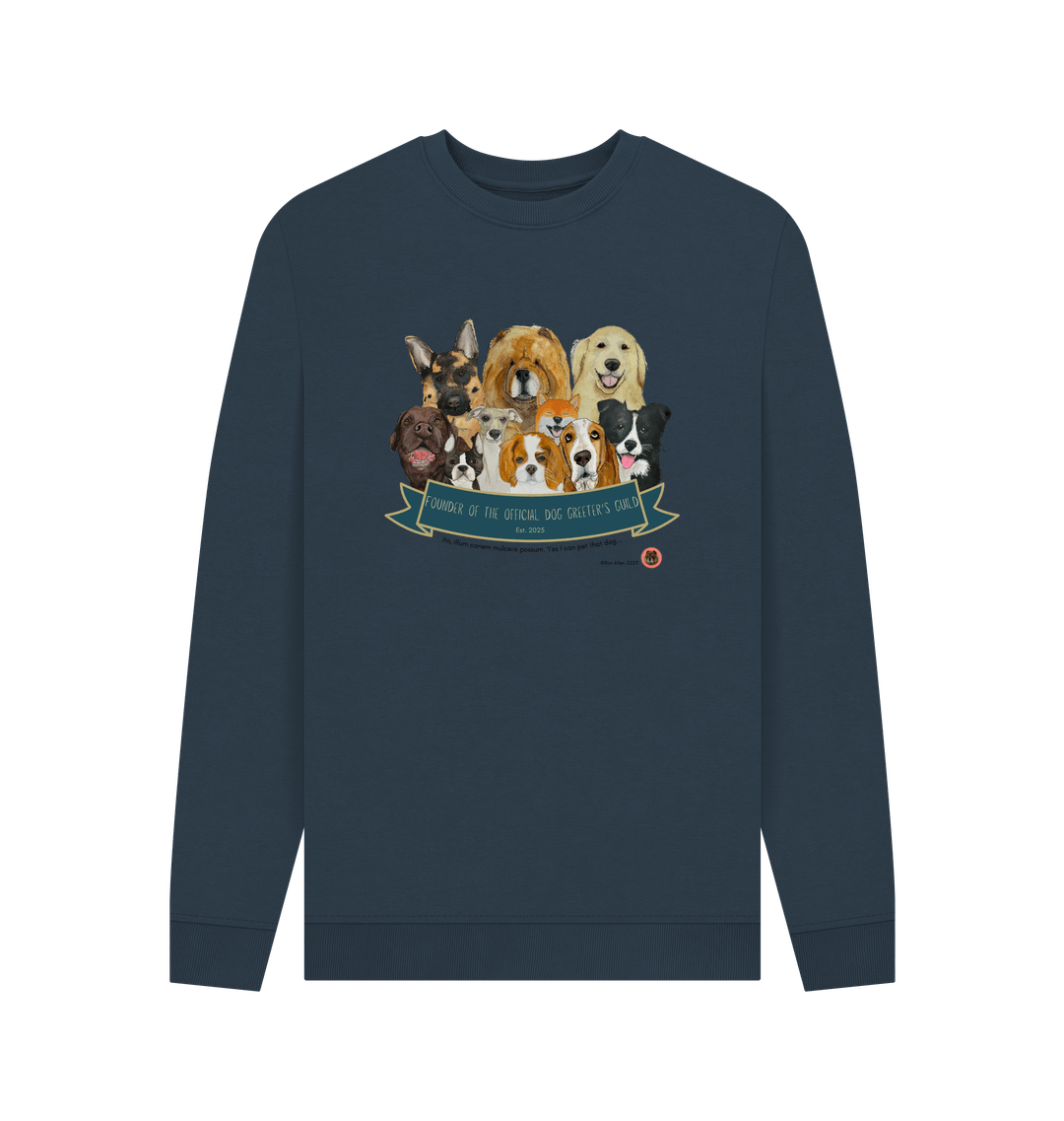 Navy Blue Printed Sweater Front