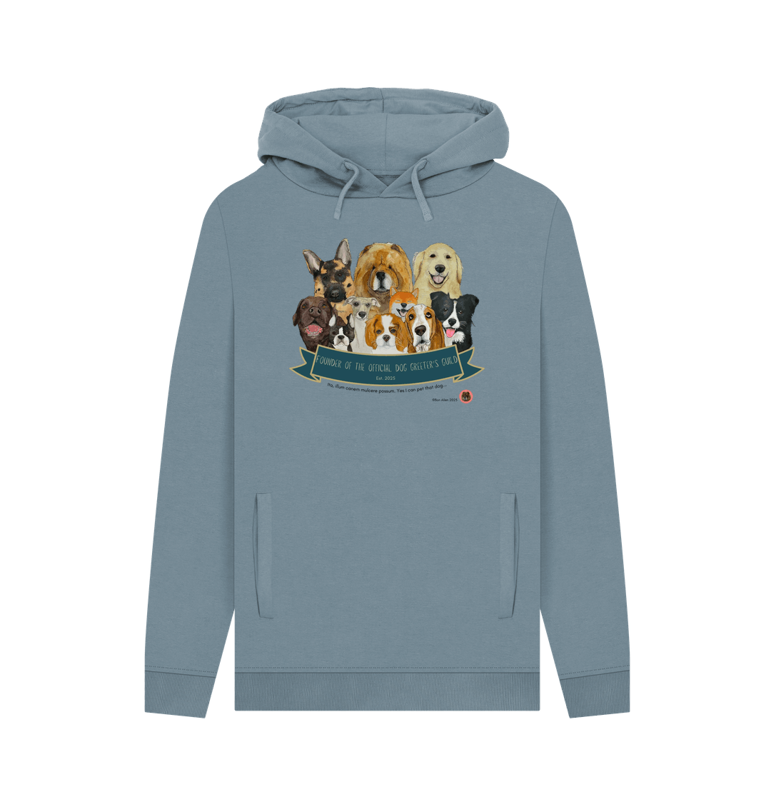 Stone Blue Printed Hoody Front