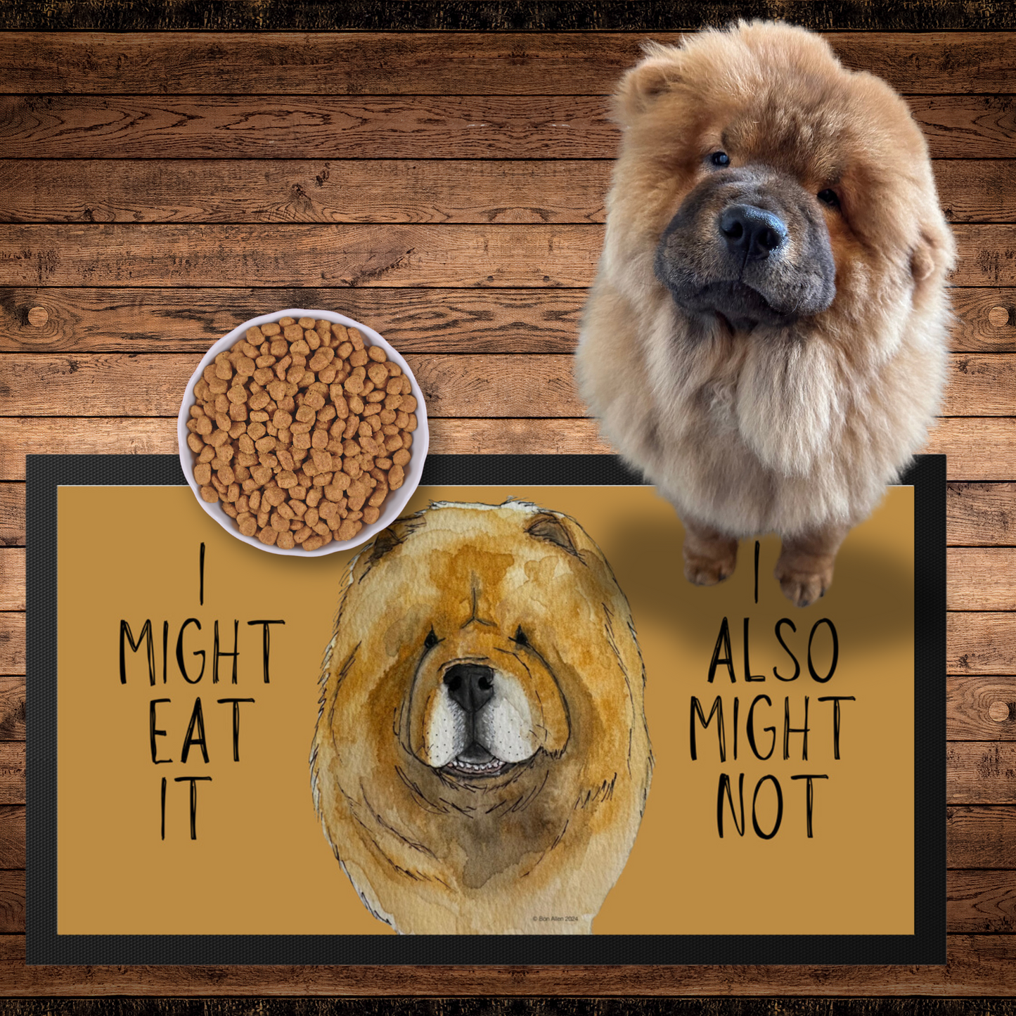 Paws & Chow: Custom Dog Breed Pet Bowl Mat – Hilarious Slogan to Match Your Pup’s Personality!