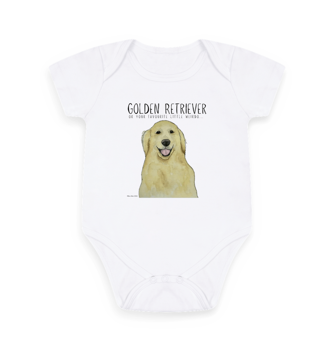 White Printed baby grow