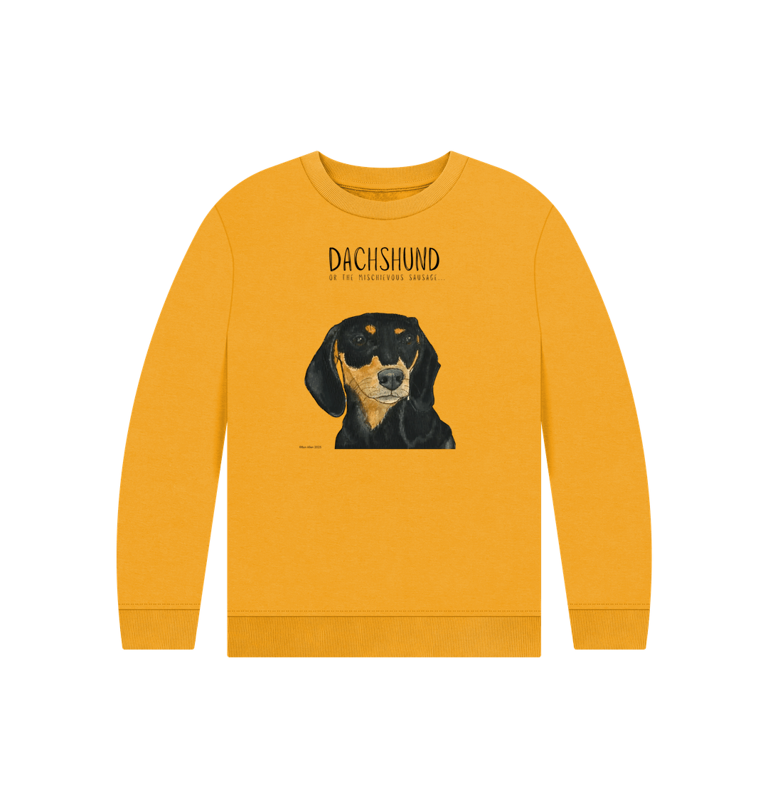 Mustard Printed Kids Jumper