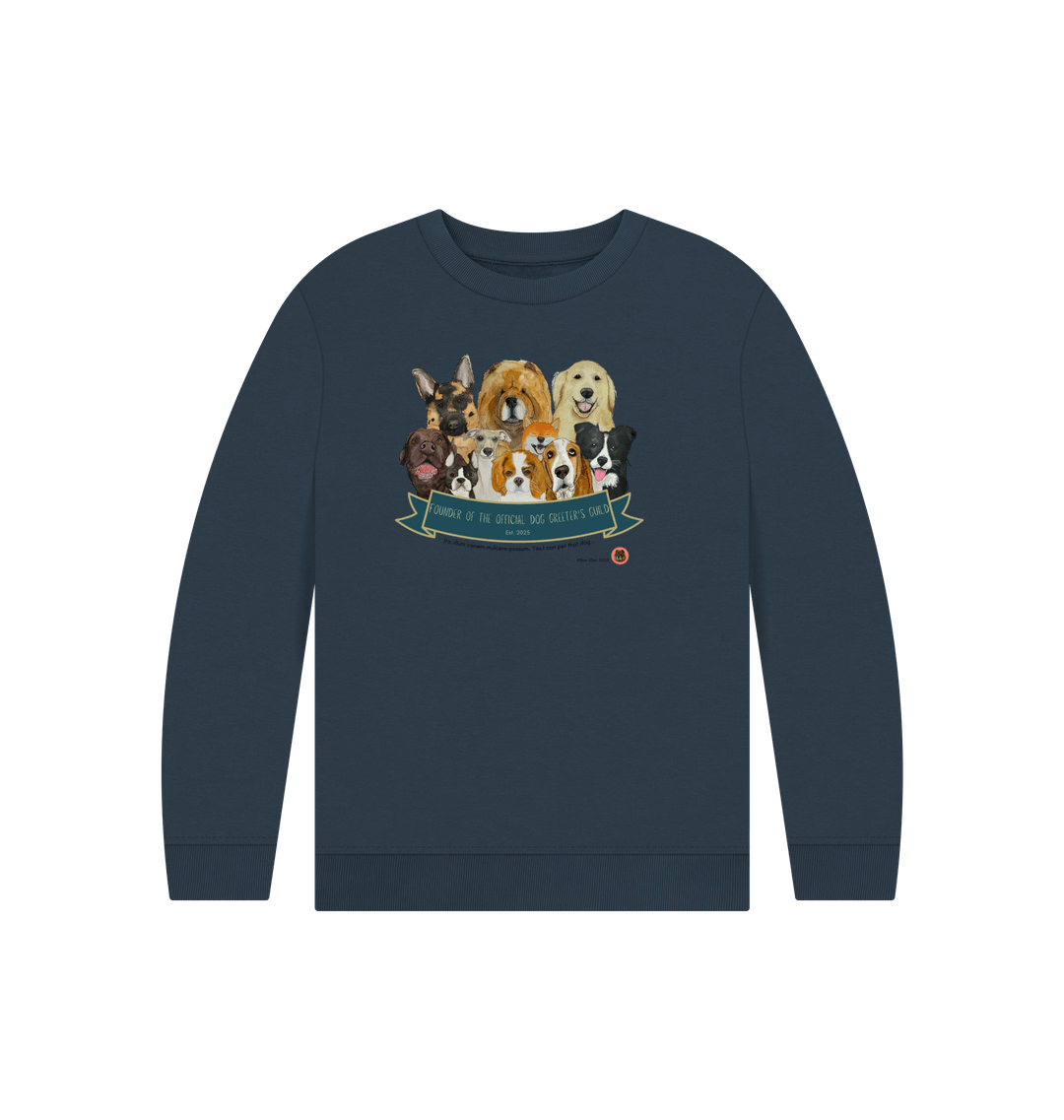 Navy Blue Printed Kids Jumper Front