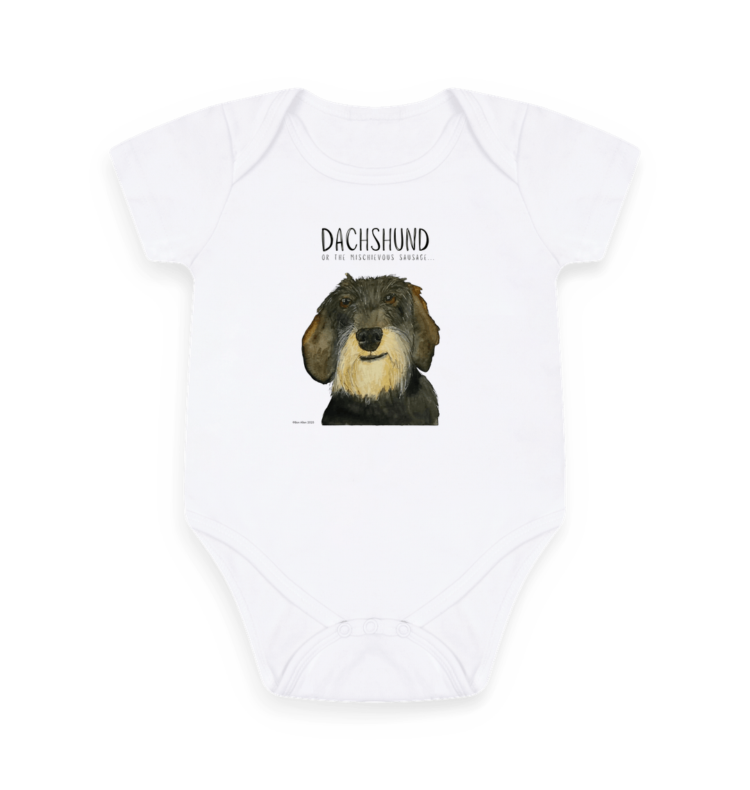 White Printed baby grow