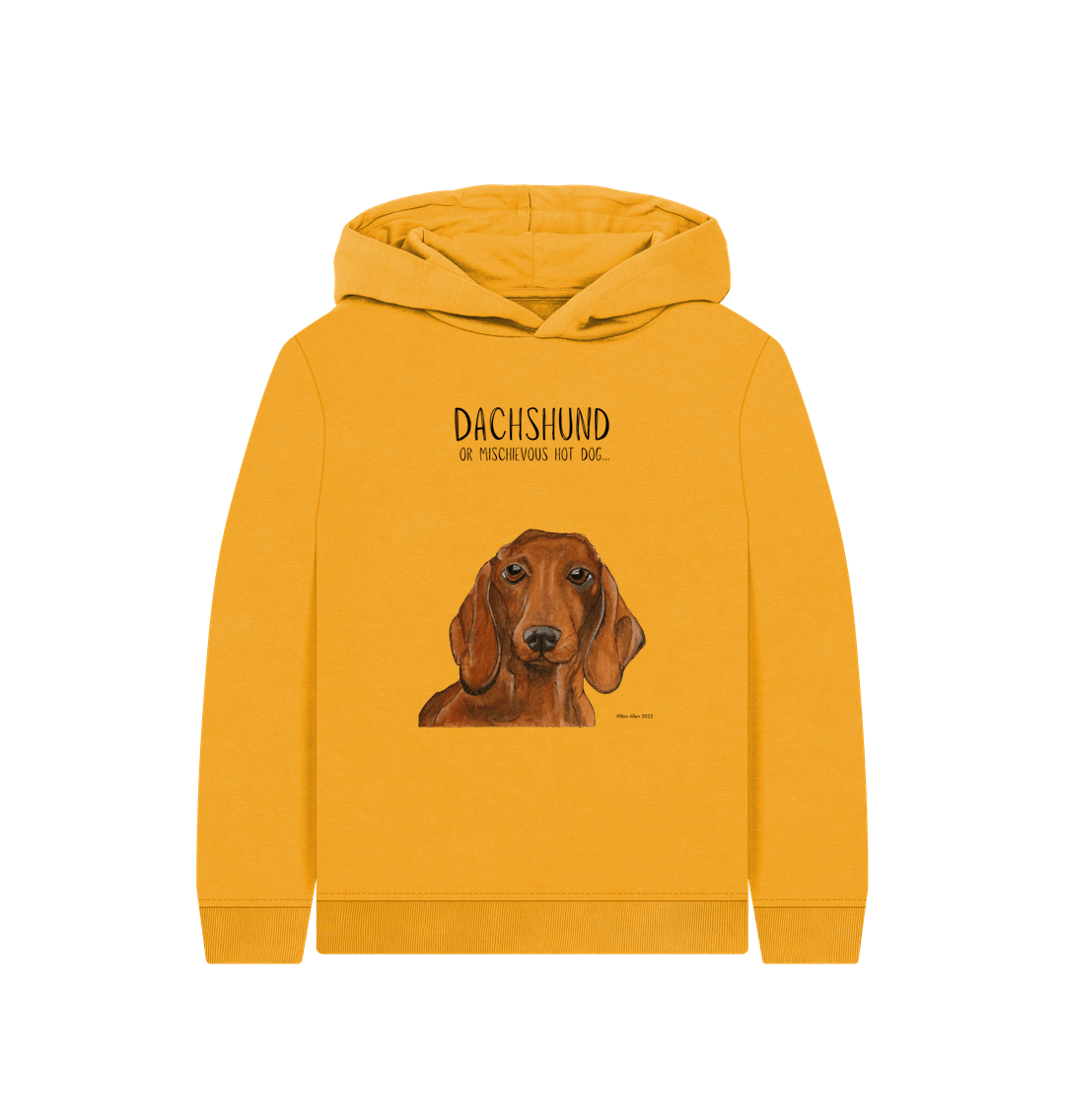 Mustard Printed Kids Hoodie