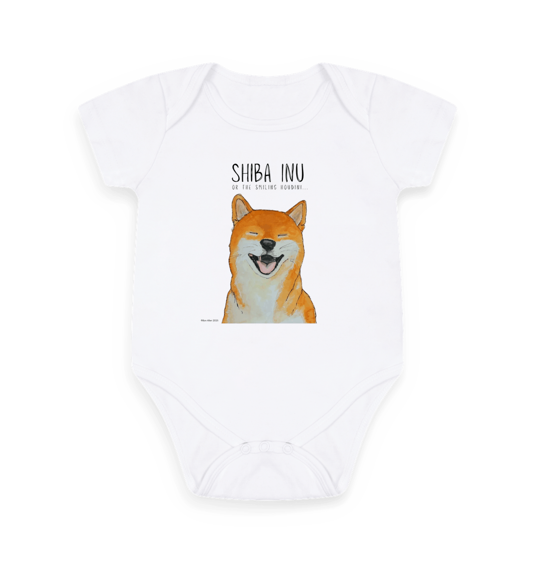 White Printed baby grow