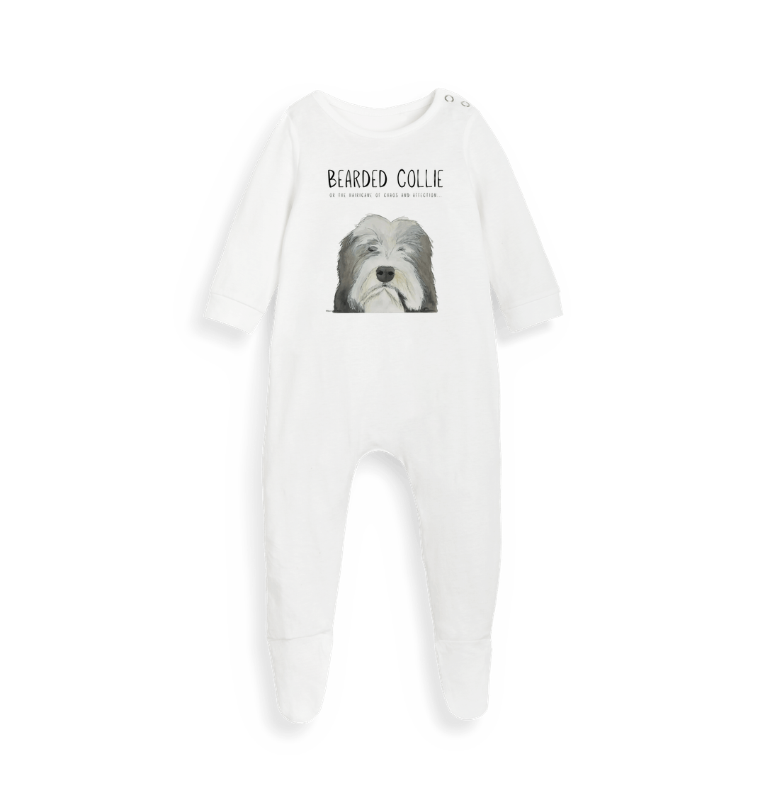 White Printed baby grow