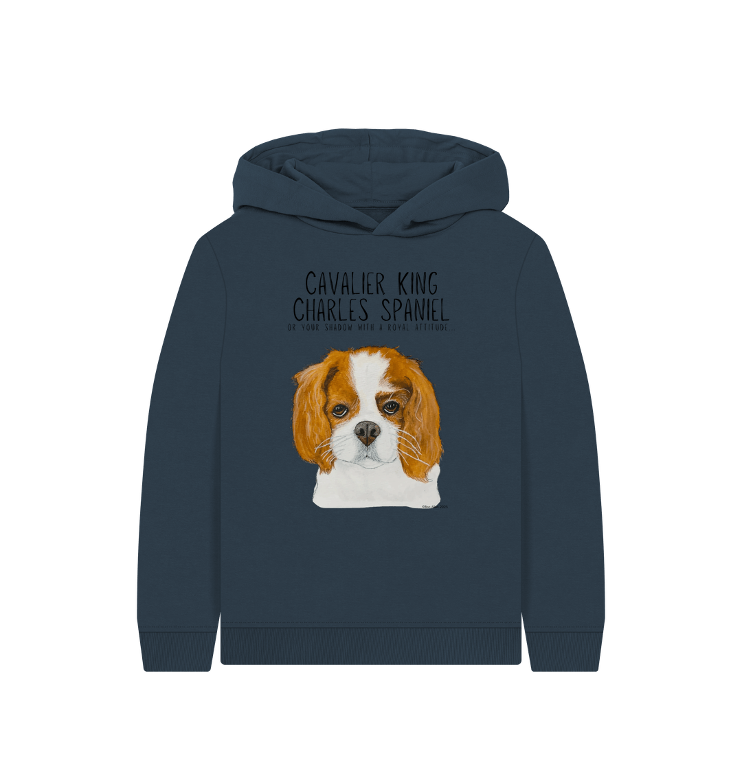 Navy Blue Printed Kids Hoodie