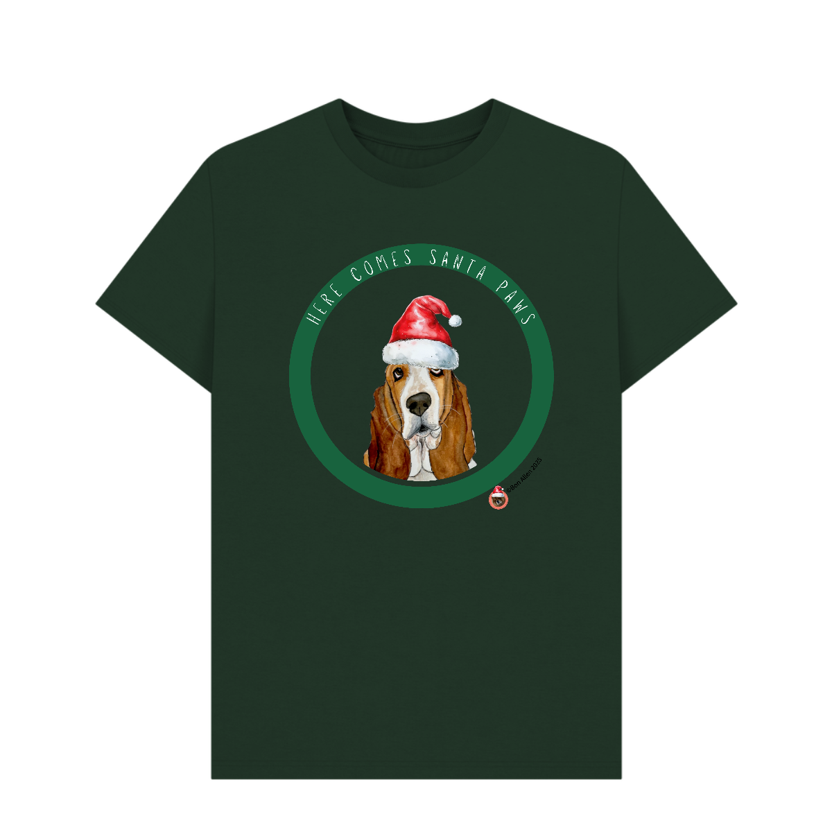 Here Comes Santa Paws Adult T Shirt