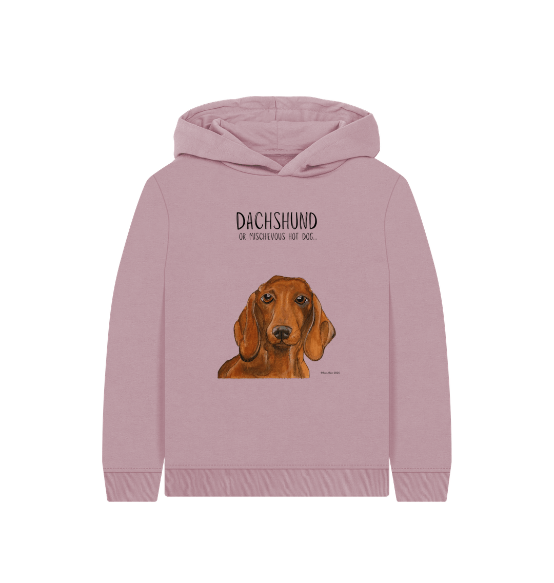 Mauve Printed Kids Hoodie
