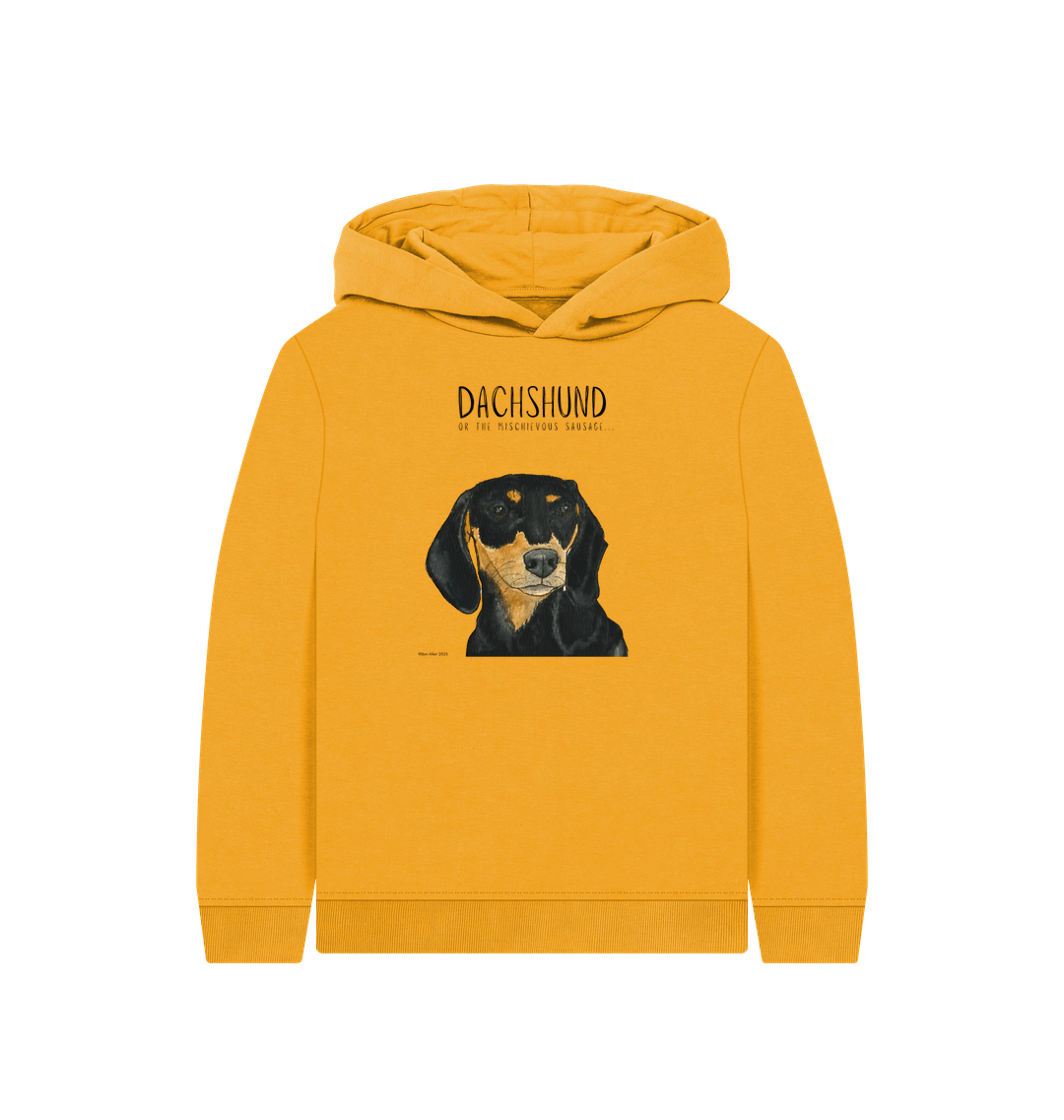 Mustard Printed Kids Hoodie