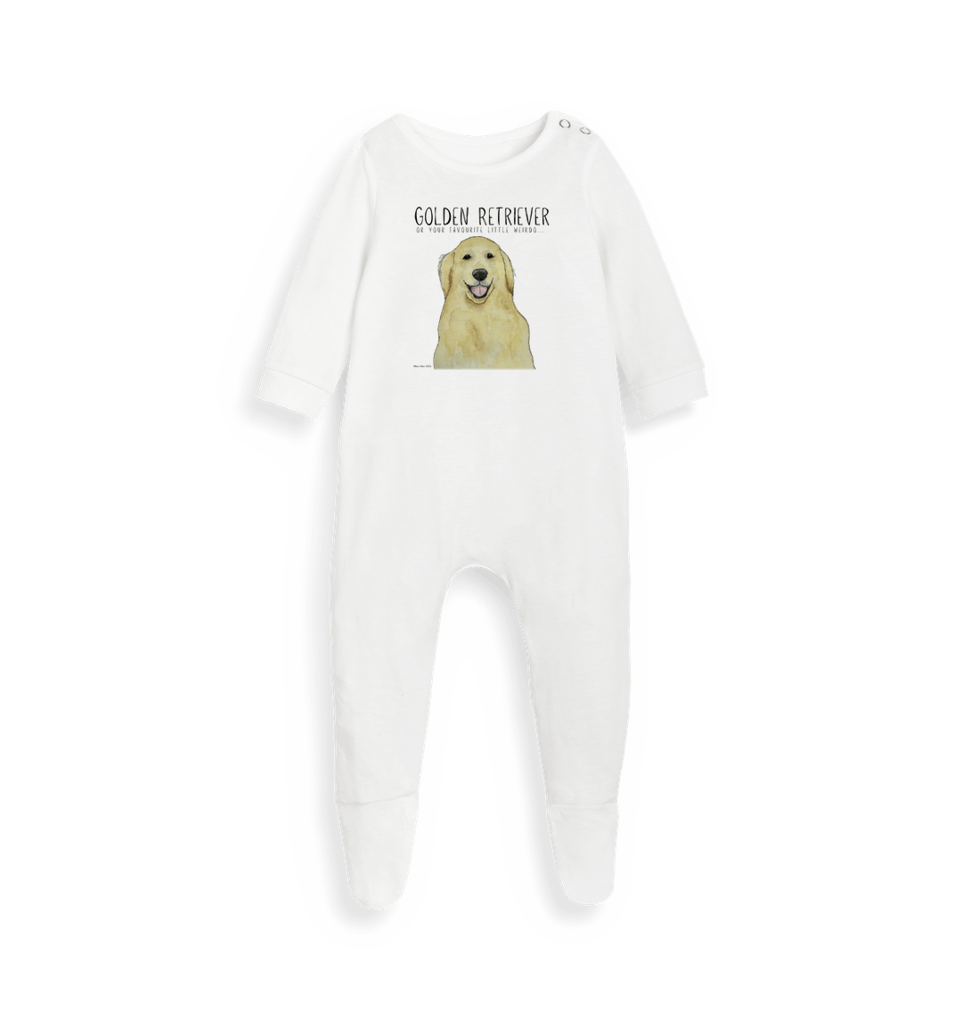 White Printed baby grow
