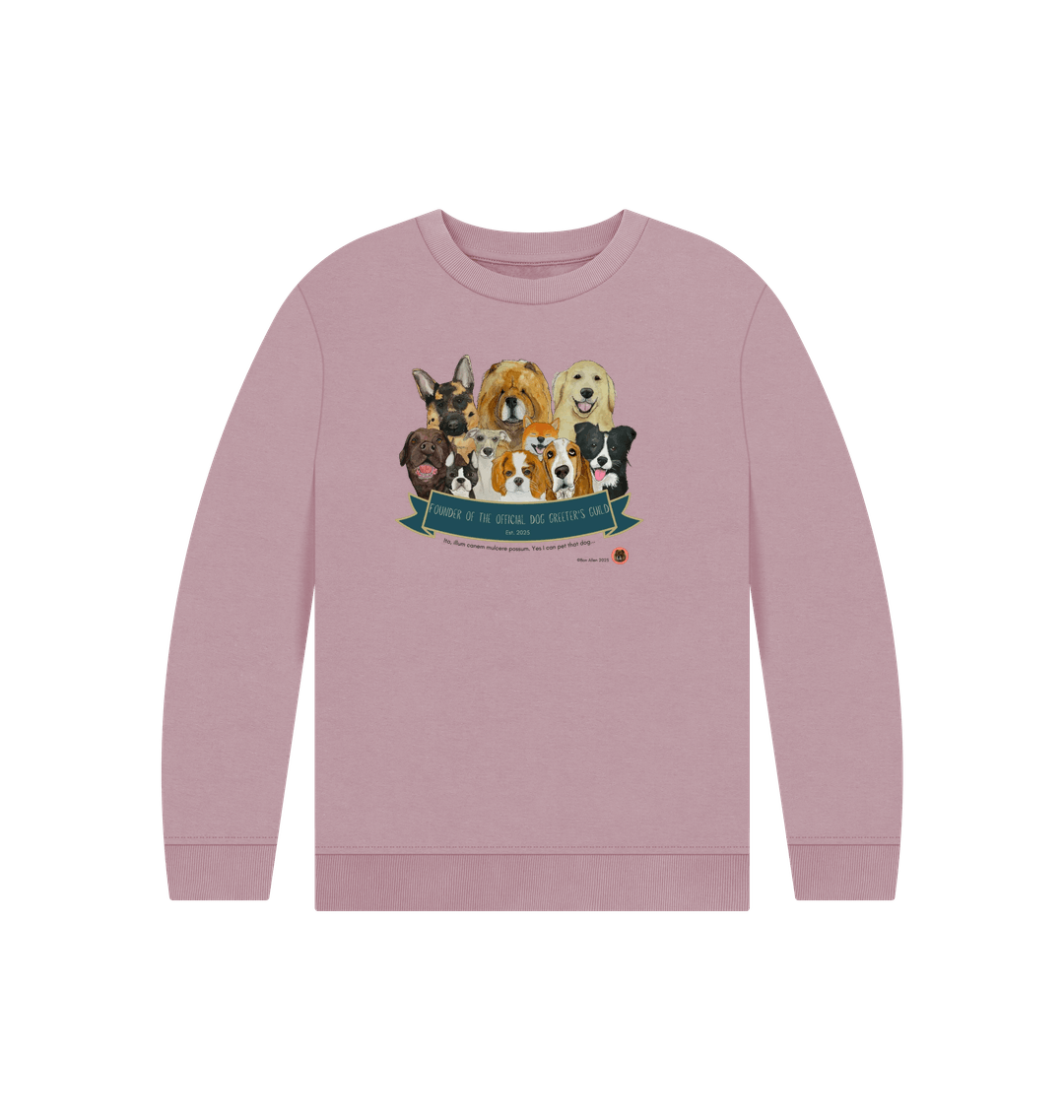 Mauve Printed Kids Jumper Front