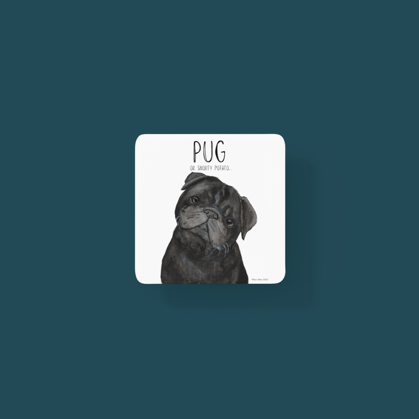 Pug Coaster Set – Pack of 4 for Pug Lovers!