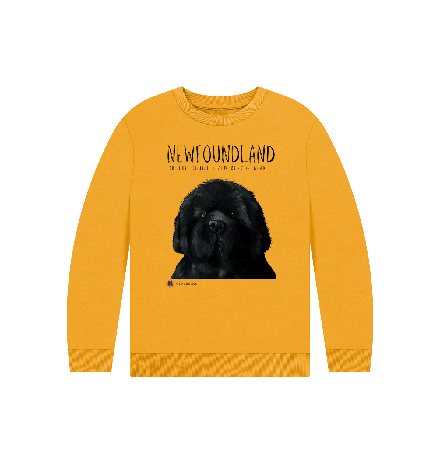 Mustard Printed Kids Jumper Front