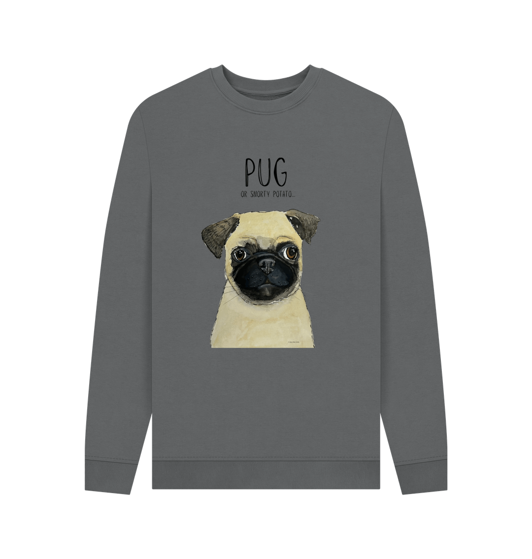 Slate Grey Printed Sweater Front