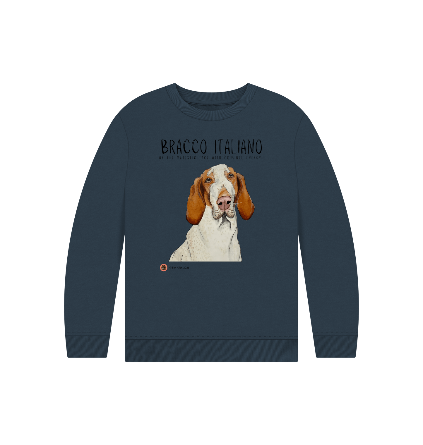 Navy Blue Printed Kids Jumper Front
