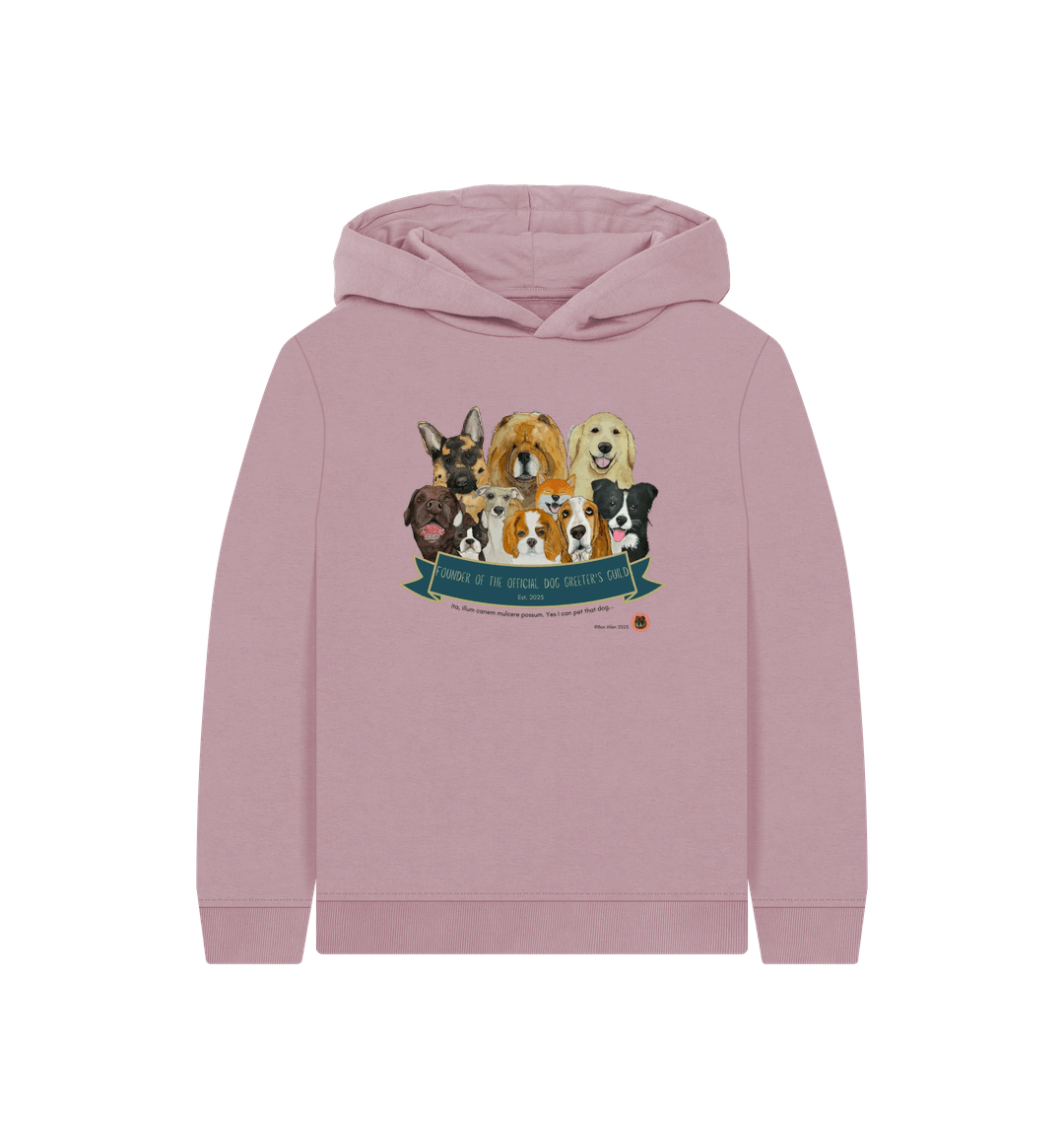 Mauve Printed Kids Hoodie Front