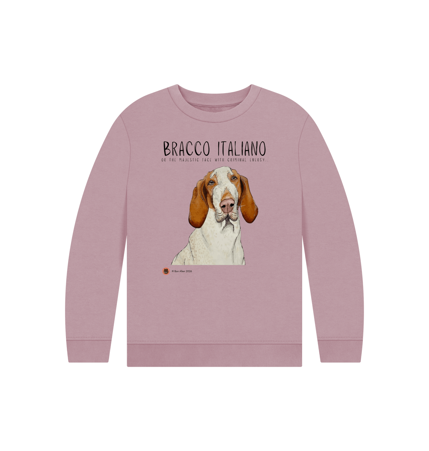 Mauve Printed Kids Jumper Front