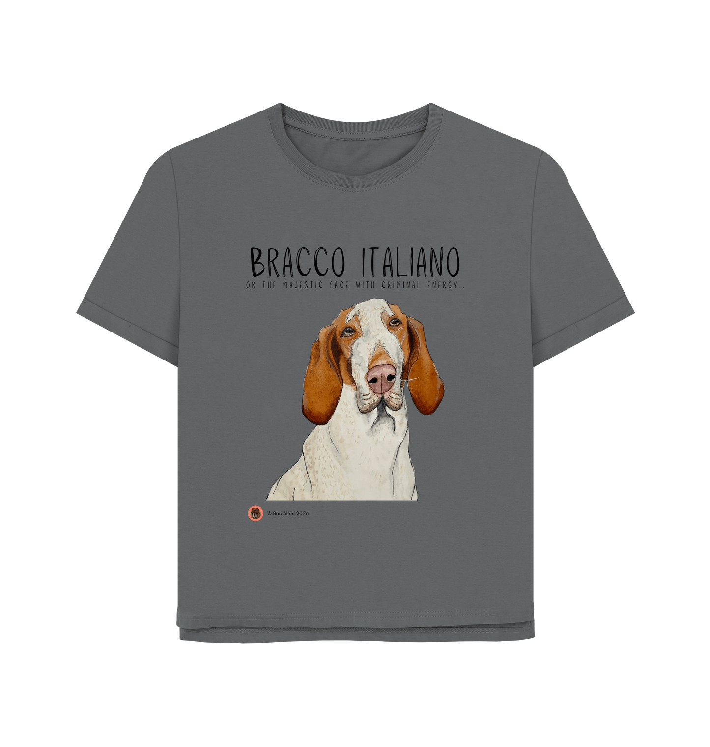 Slate Grey Printed T-shirt Front