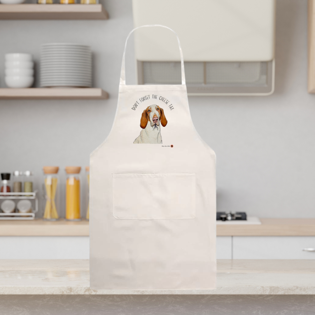Bracco Italiano Apron – “Don’t Forget the Cheese Tax!” Funny Dog Lover Gift