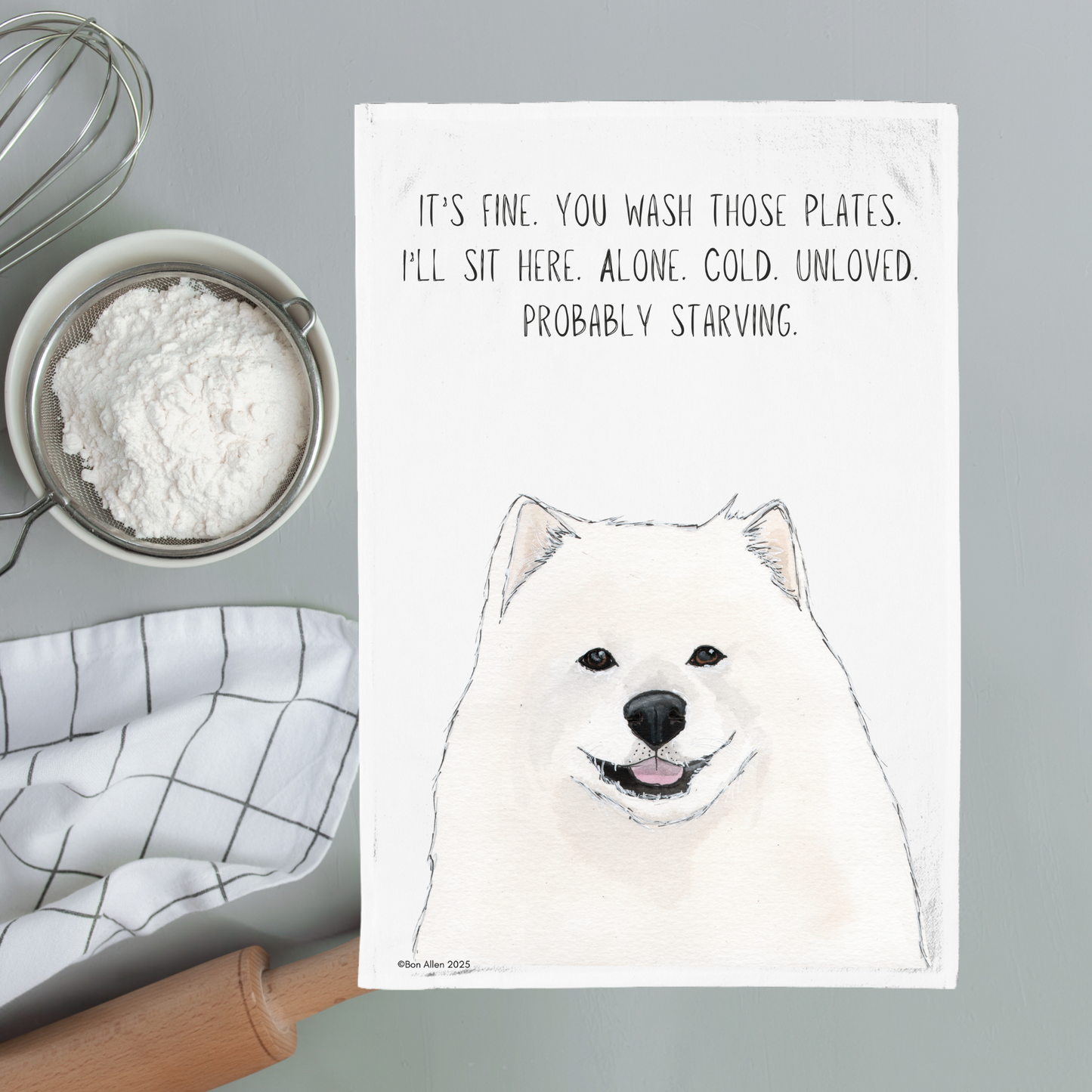 Dish Duty Drama Queen: Samoyed Edition
