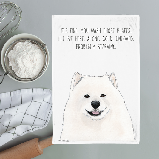 Dish Duty Drama Queen: Samoyed Edition