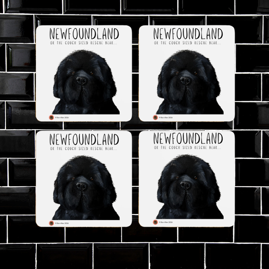 Couch-Sized Rescue Bear Coasters – Set of 4 Made-to-Order Newfoundland Paw-sitivity